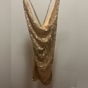 Gold Sequin Mini Dress